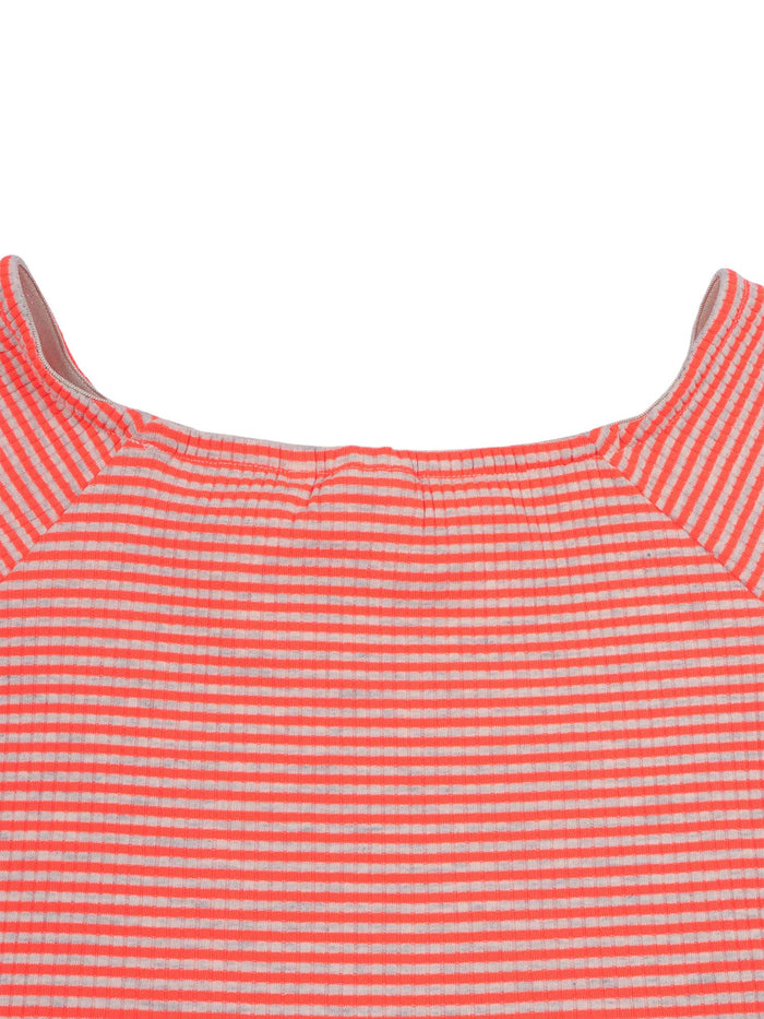 Girls T-Shirts Banu Top Stripe Red Polyester Cotton Elastane Short Sleeves T-shirt