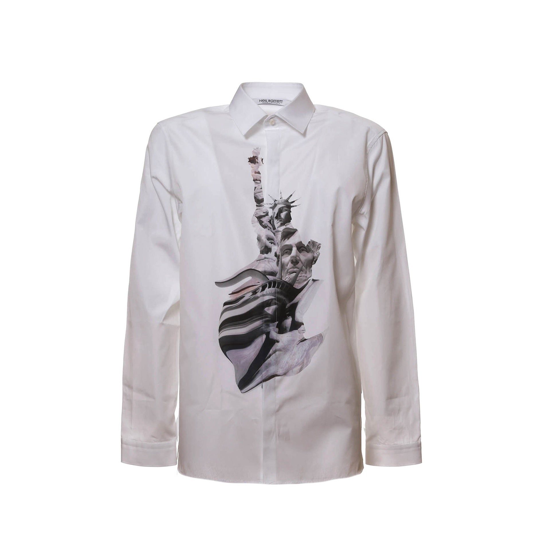 Neil Barrett State Of Liberty Cotton Shirt White