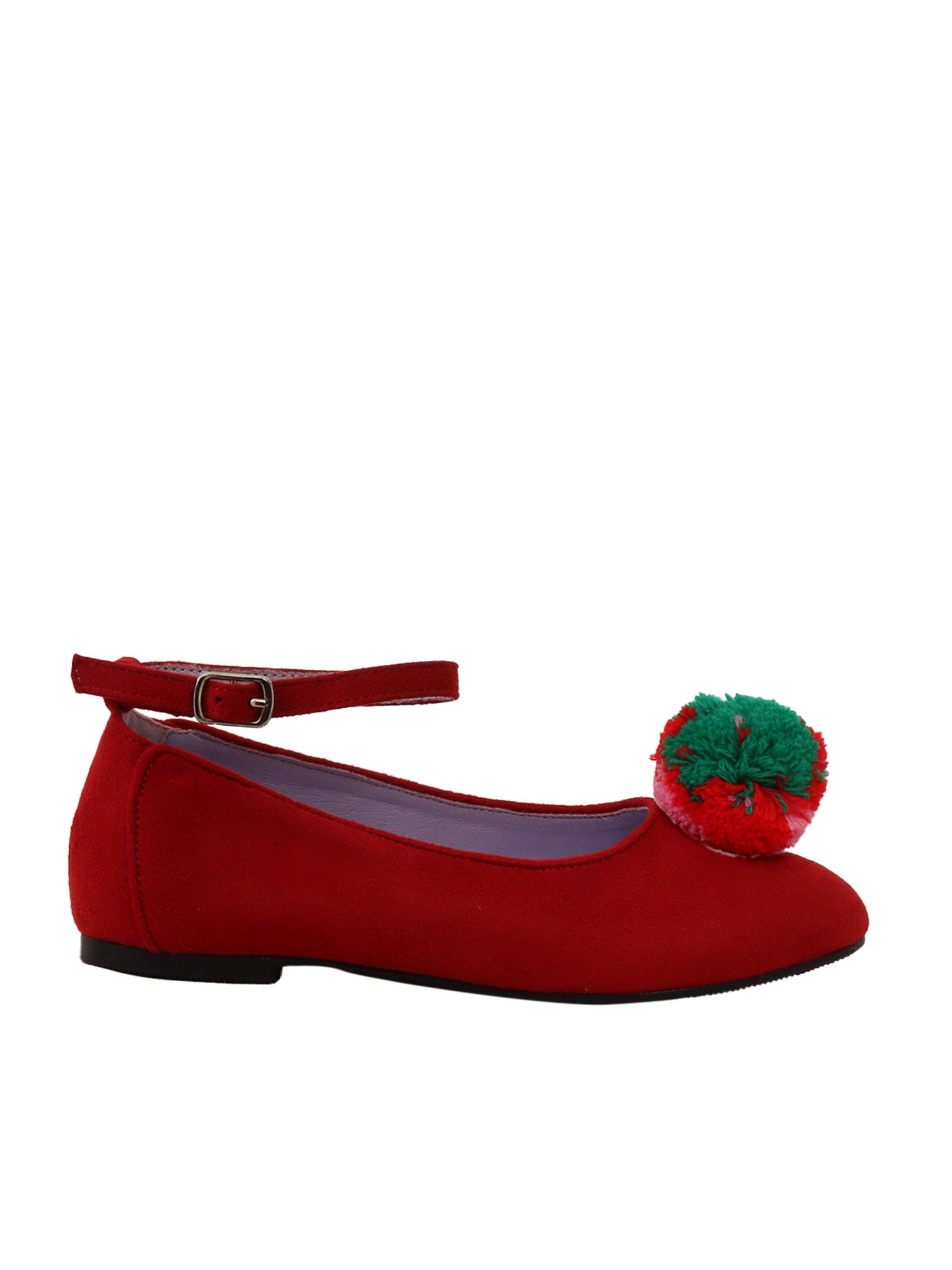 BALLERINAS Red Polyester Flat Shoes