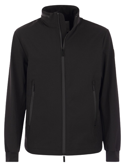 Soft Shell Bomber Black Jacket