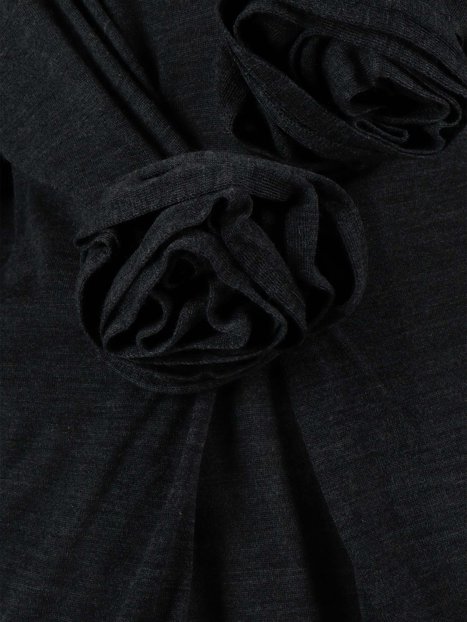 Sweater Black Virgin Wool Crewneck