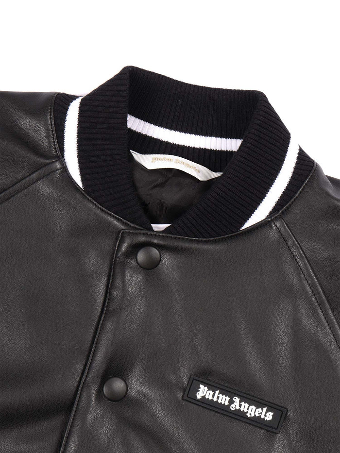 Curvedlogo Coated Varsityjkt Black - Off Short Puffer