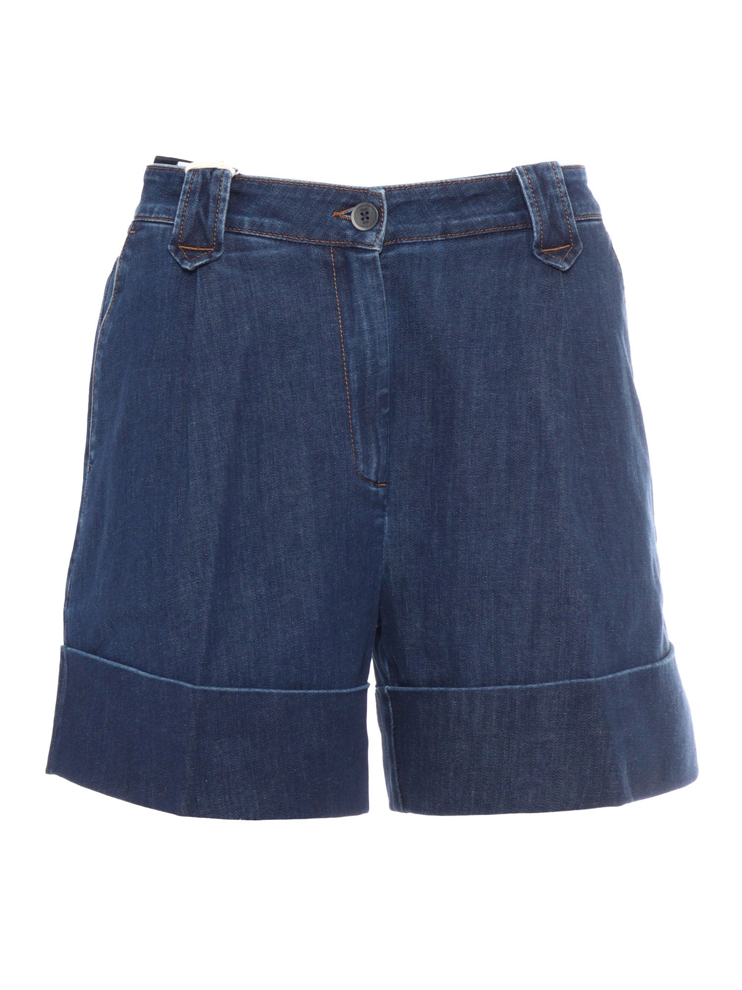CHINOS SHORTS Blue Cotton Elastane