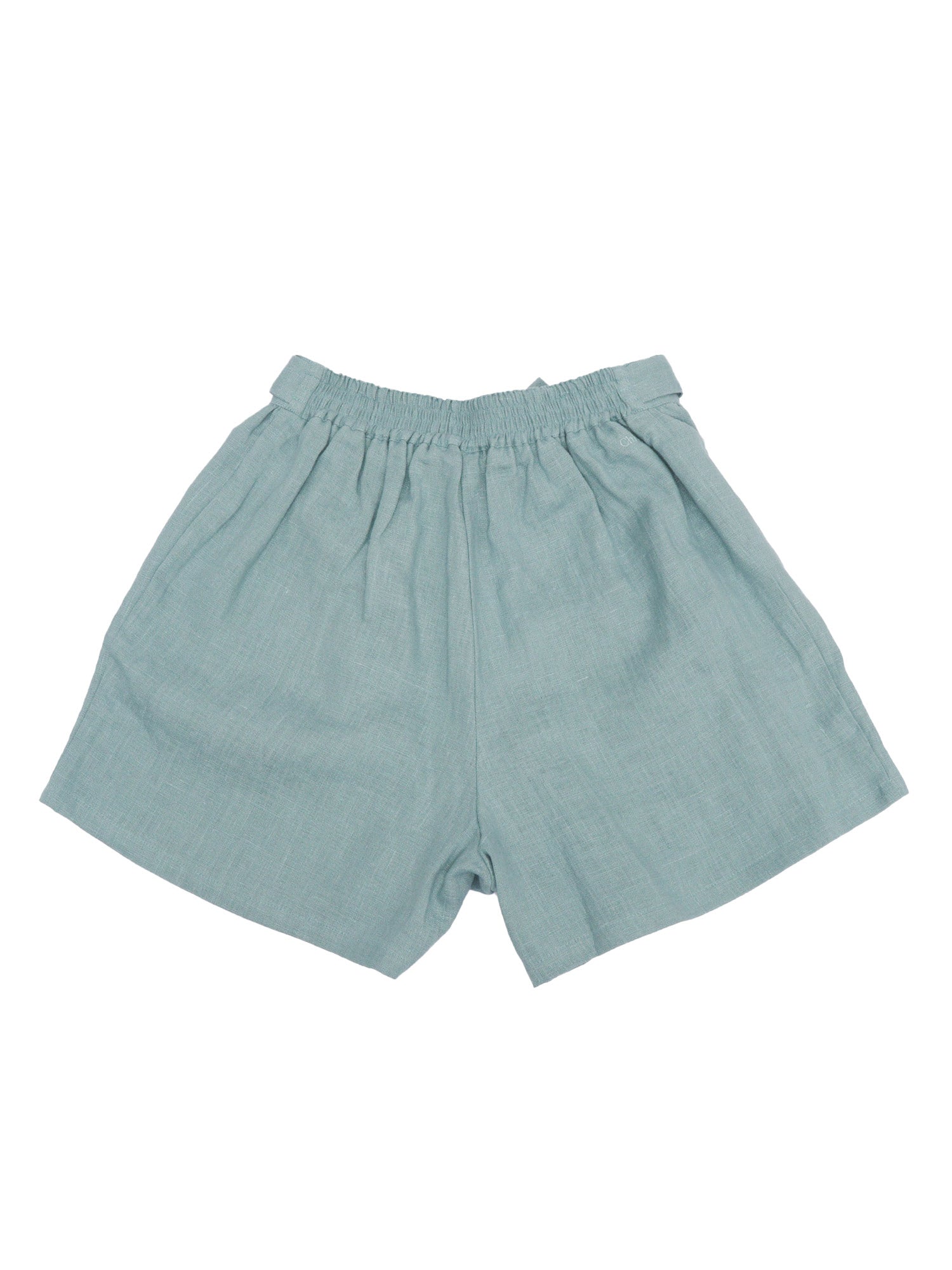 SHORTS Light Blue Linen Trimming Cotton