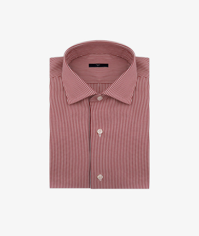Brent Sartorial Cotton Shirt Red Hand Made