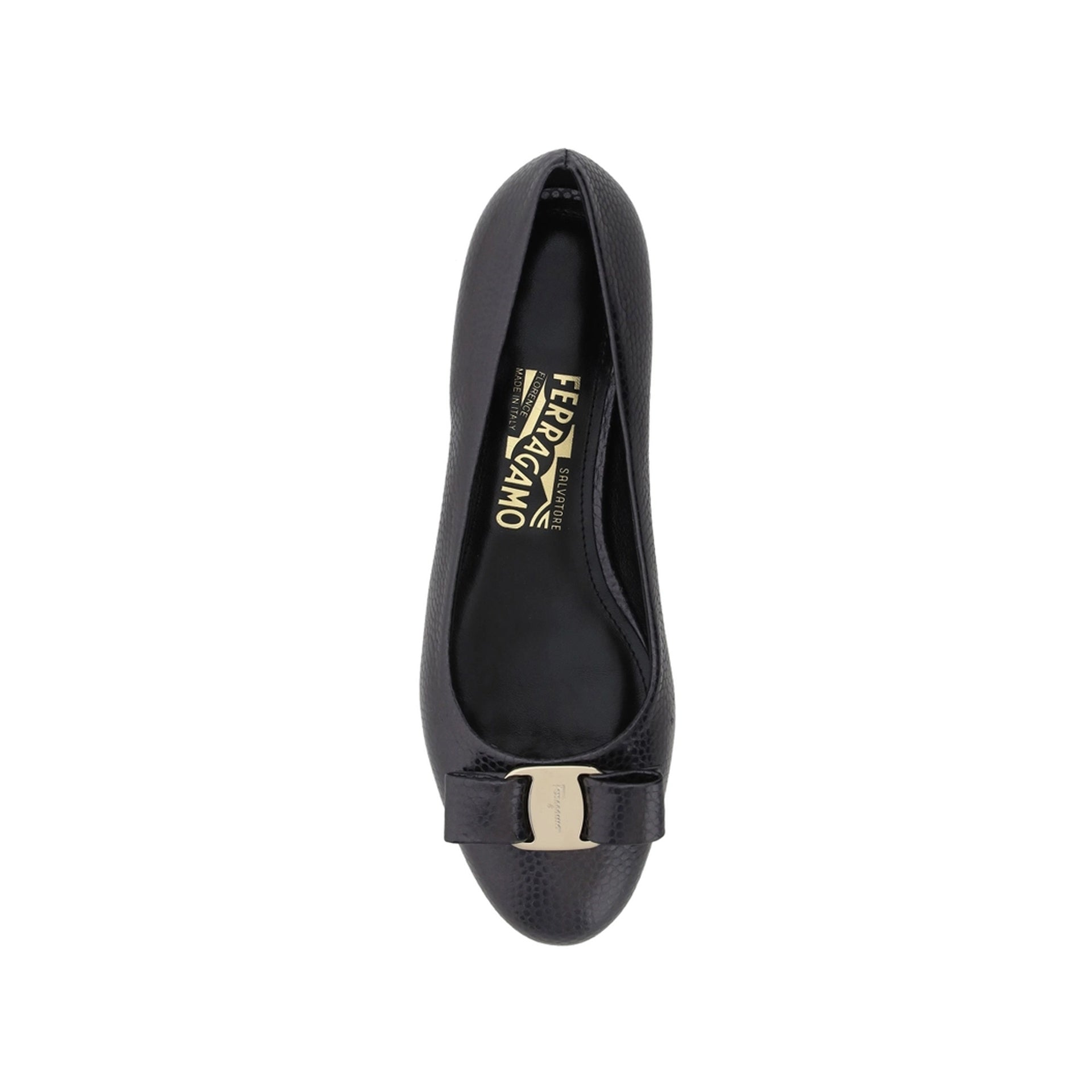 Varina Ballerina Flats Black Calf Leather