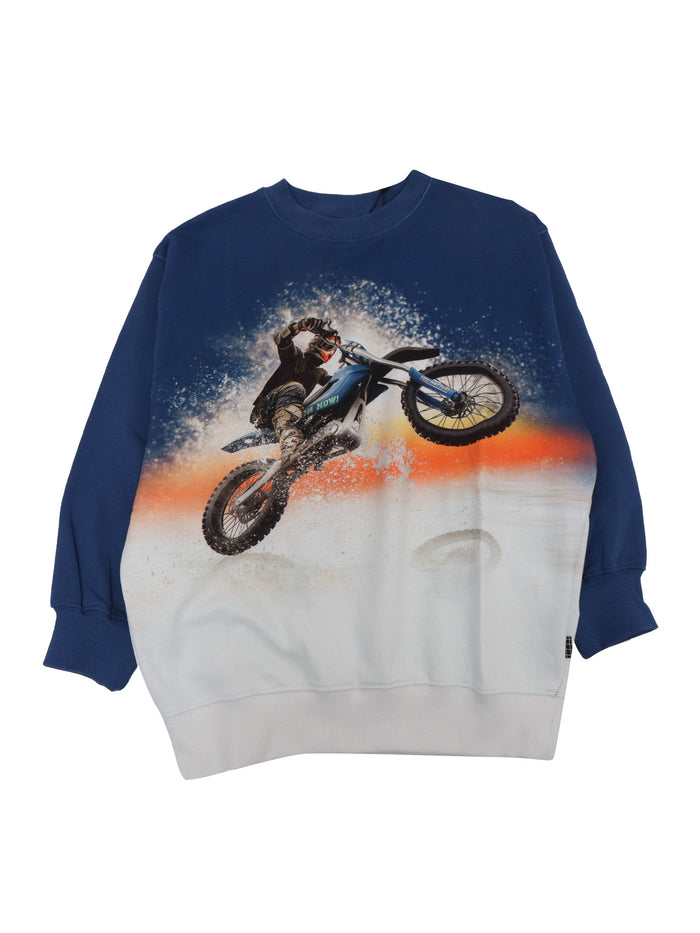 Monti Sweat Shirt Blue Cotton Organic Sweatshirt