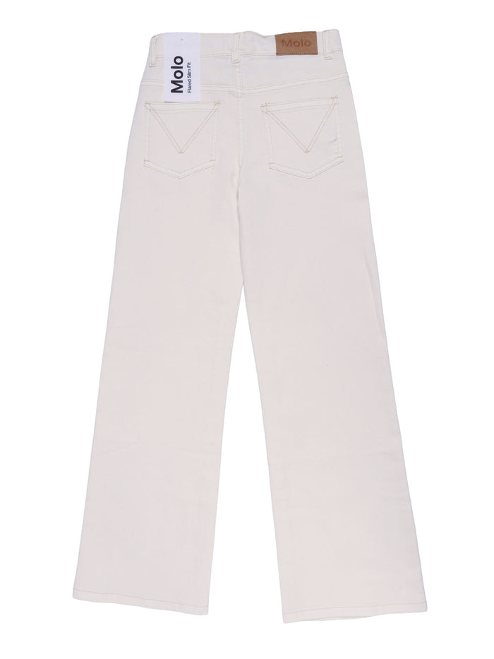 Asta Woven Pants White Cotton Polyester Elastane