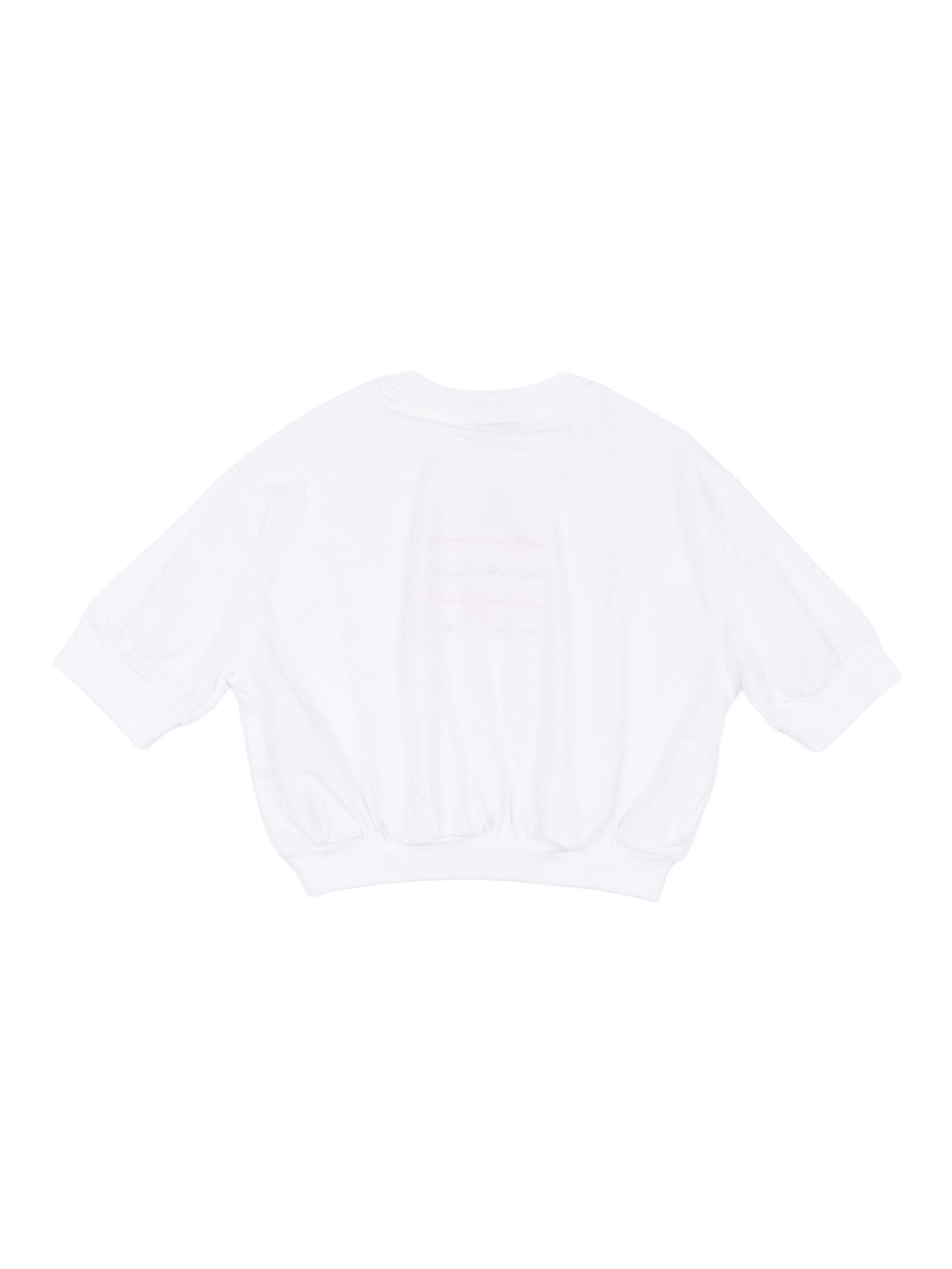CROPPED JERSEY T-SHIRT GIRL White Cotton Short Sleeves