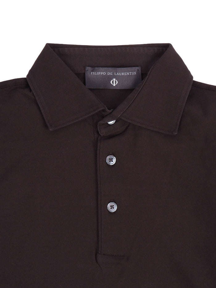 Short Sleeve Polo Brown Cotton Sleeves