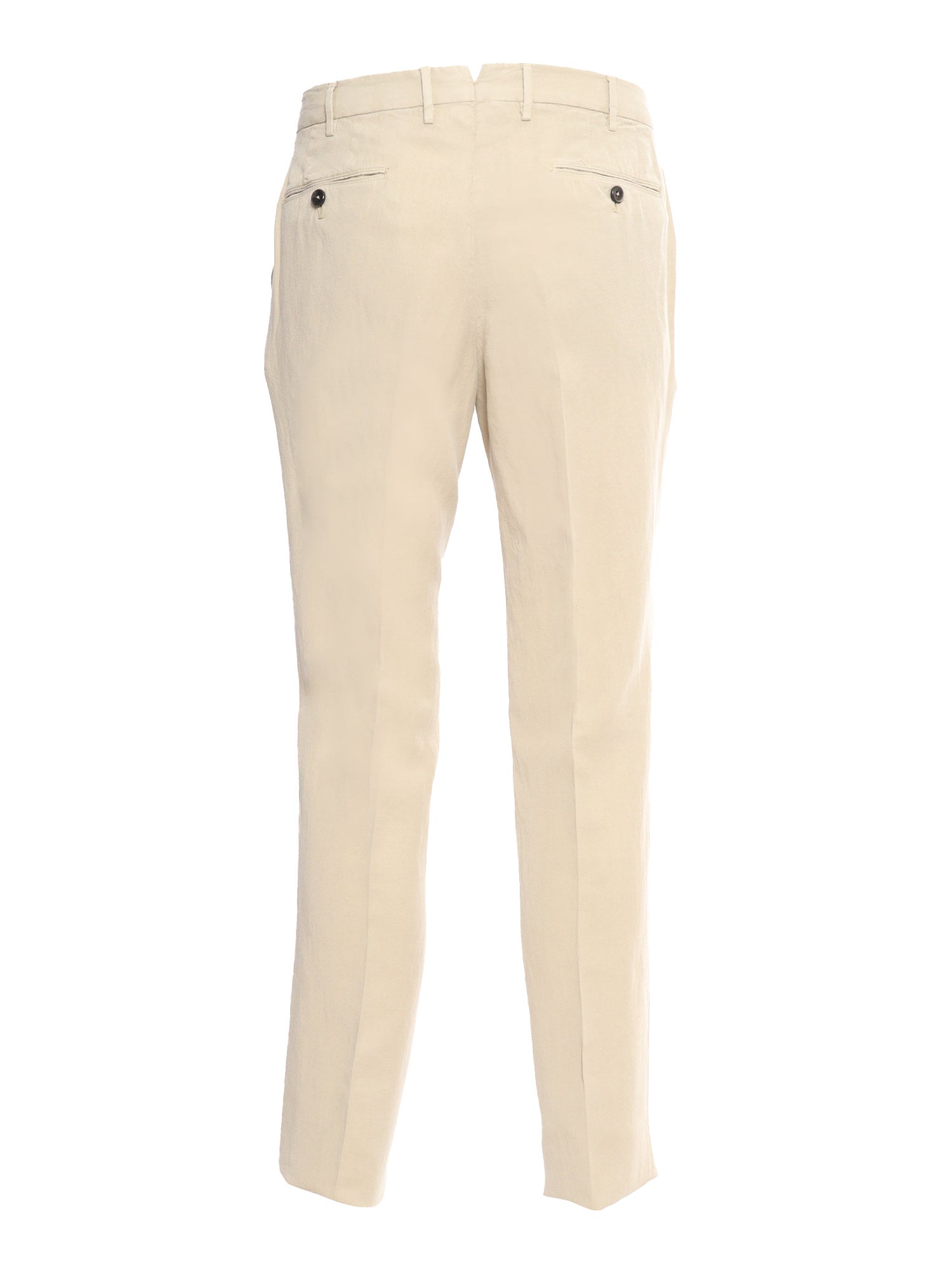 Beige slim trousers Lyocell Linen Cotton Pant