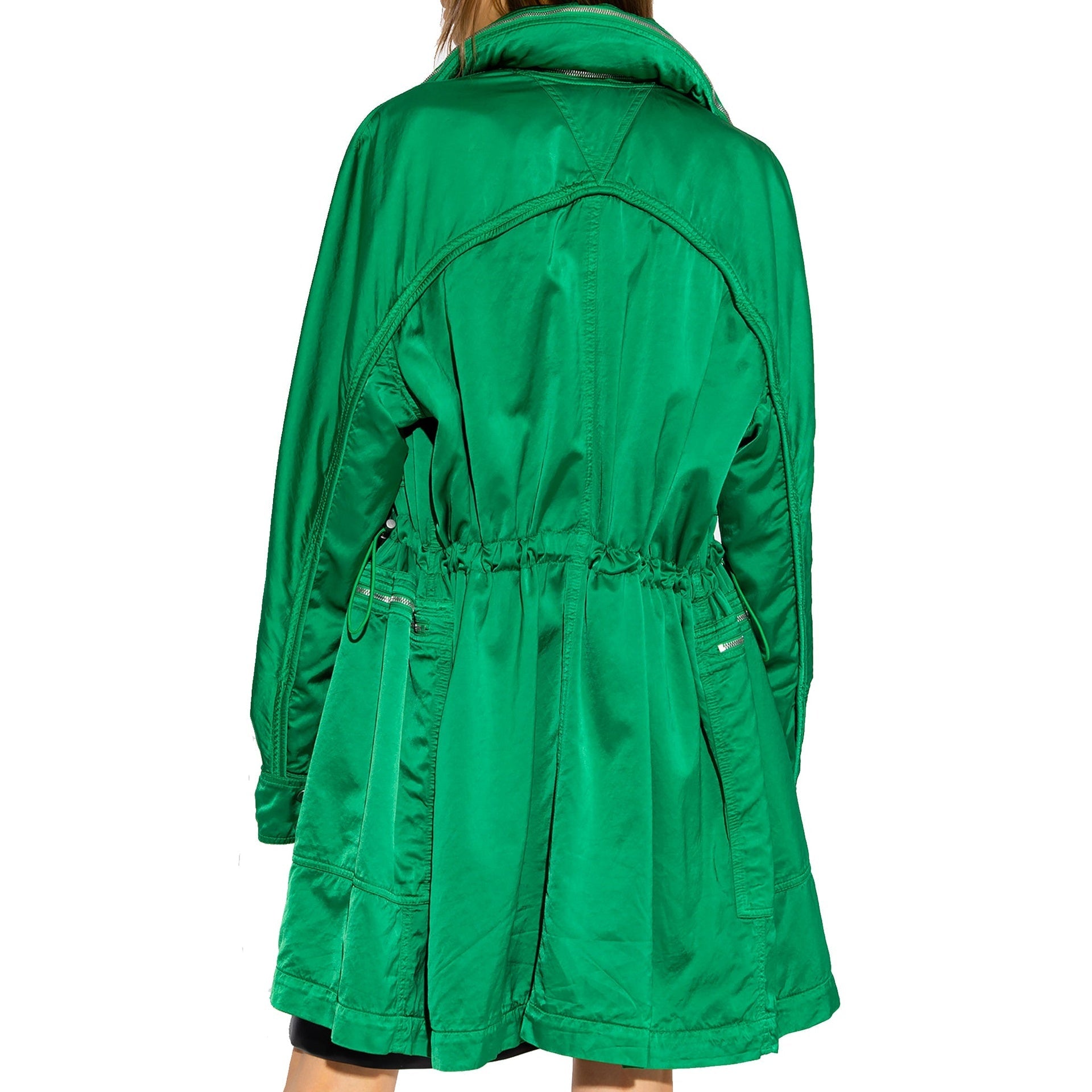 Satin Parka Green Cotton Viscose