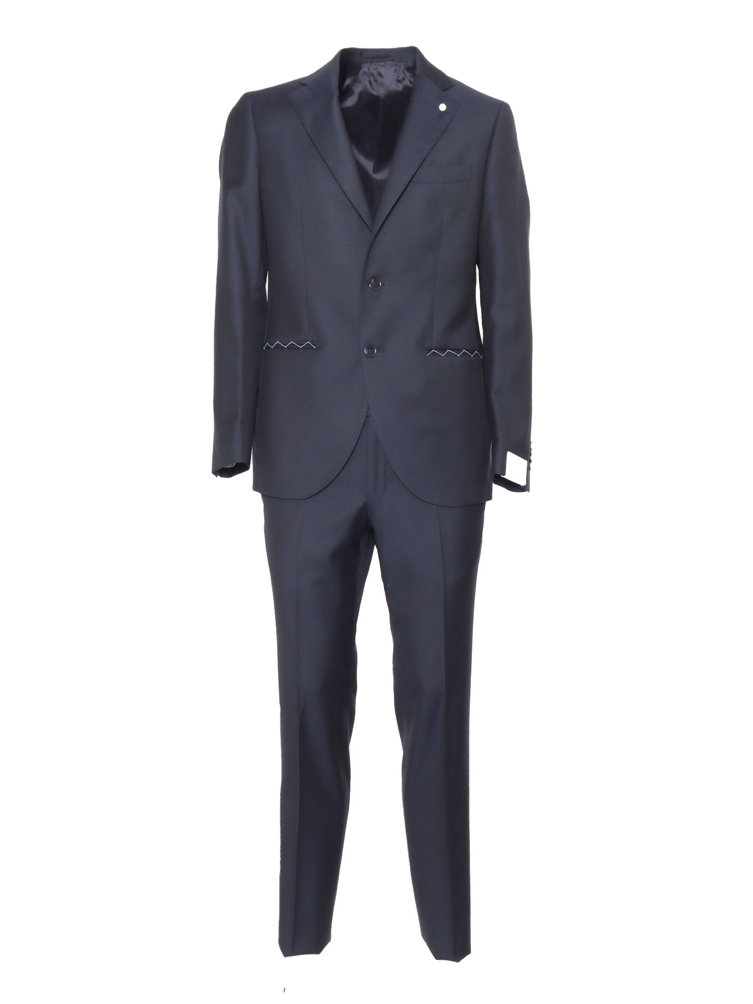 Single-Breasted Suit Blue Virgin Wool Single Breasted Dress