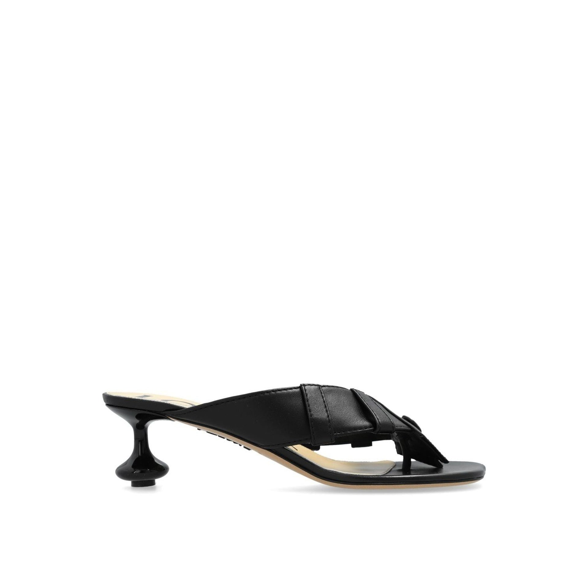 Loewe Toy Panta 45mm Leather Sandals Black Lamb