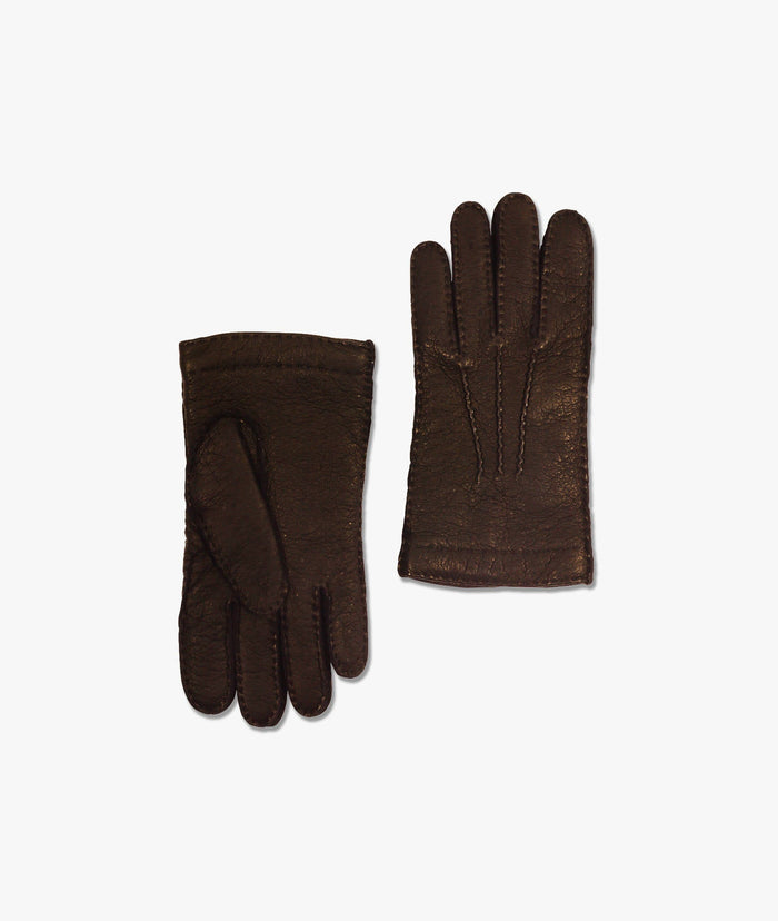 Peccary And Cashmere Gloves Brown Man