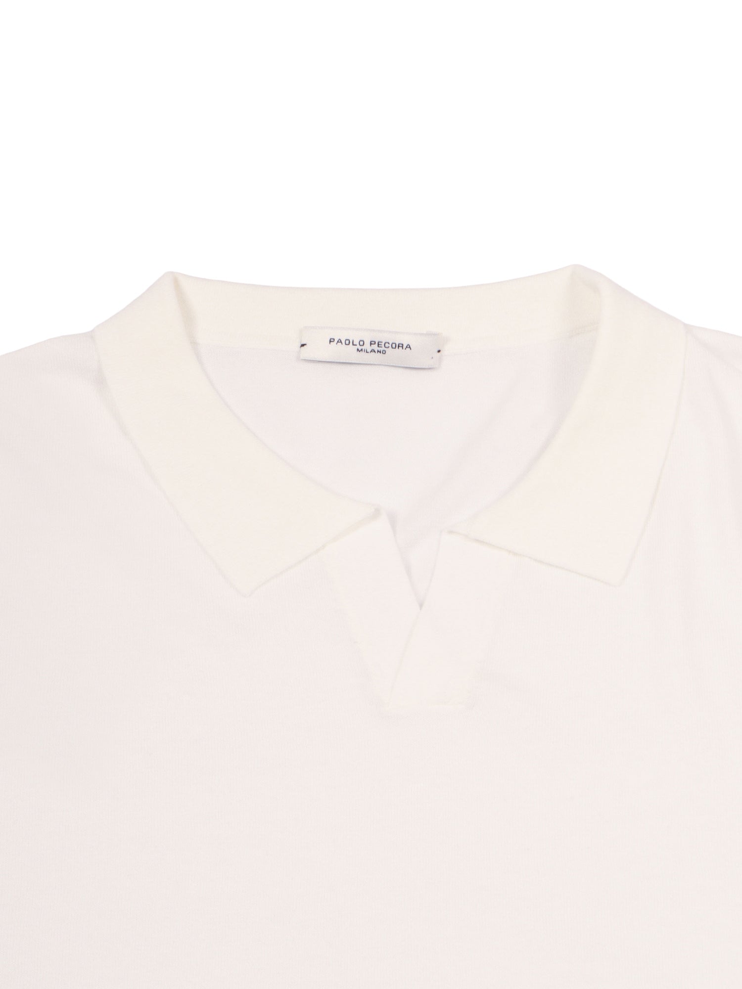 Short Sleeve Polo White Cotton Shirt
