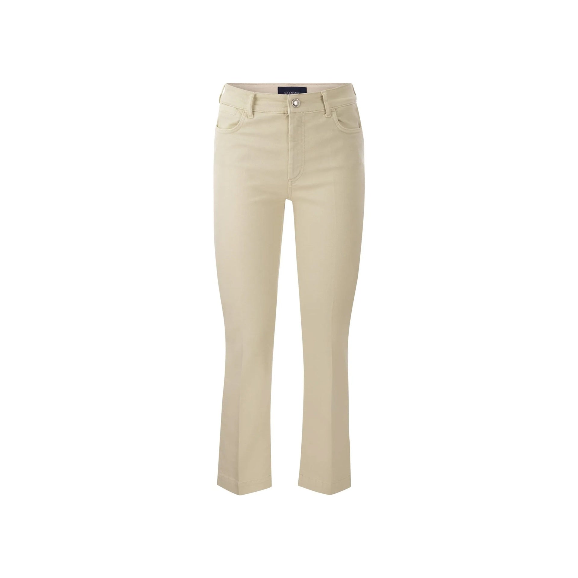 Sportmax Nilly Cotton Denim Jeans Beige Elastane