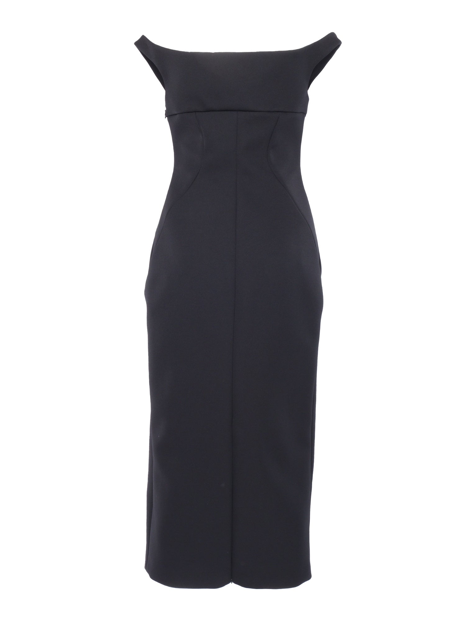Black Midi Dress Polyamide Elastane