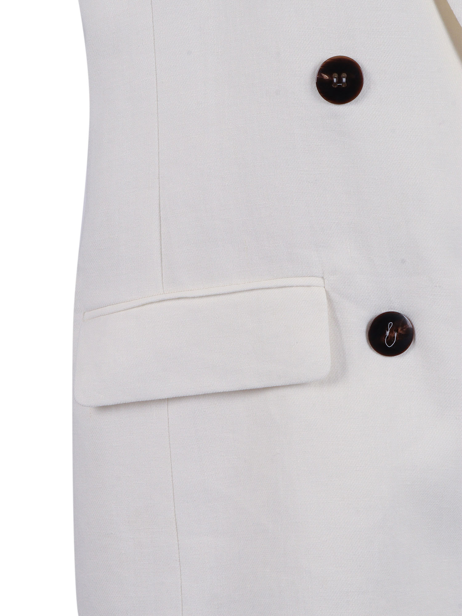 Vest Beige Linen Lining Viscose Cupro Jacket