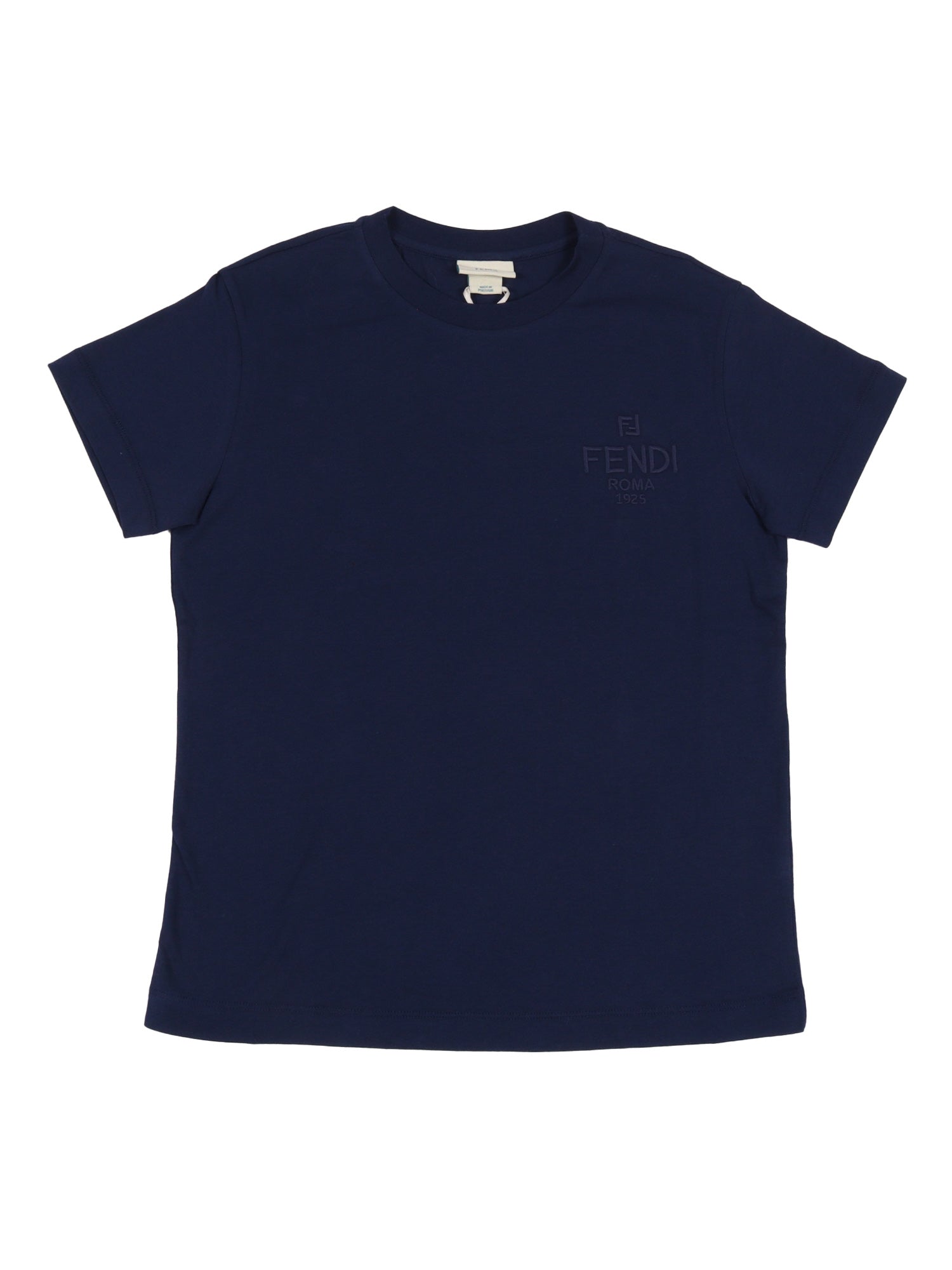 JERSEY T-SHIRT Blue Cotton Embroidery Polyester Short Sleeves