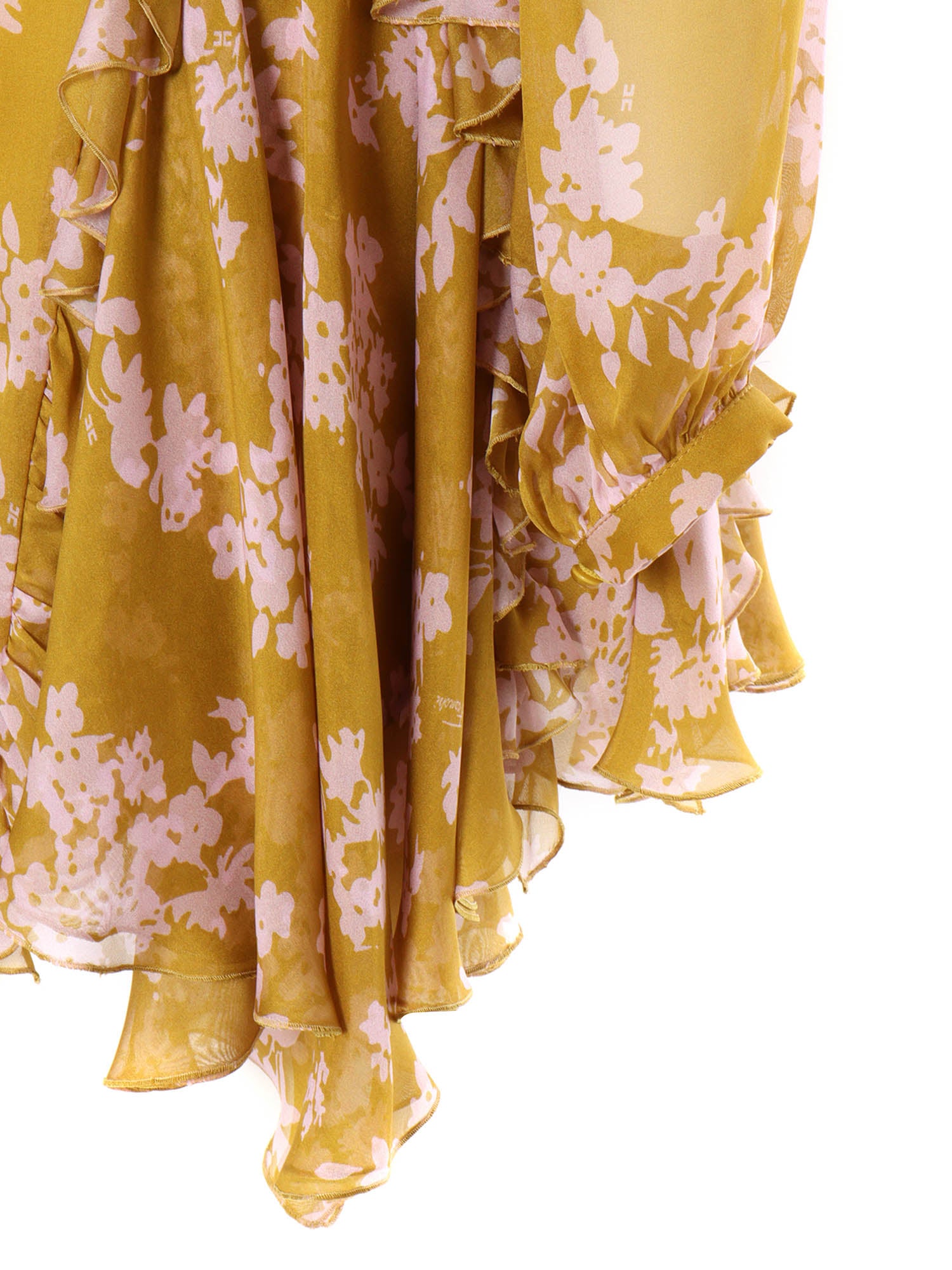Yellow silk dress Midi