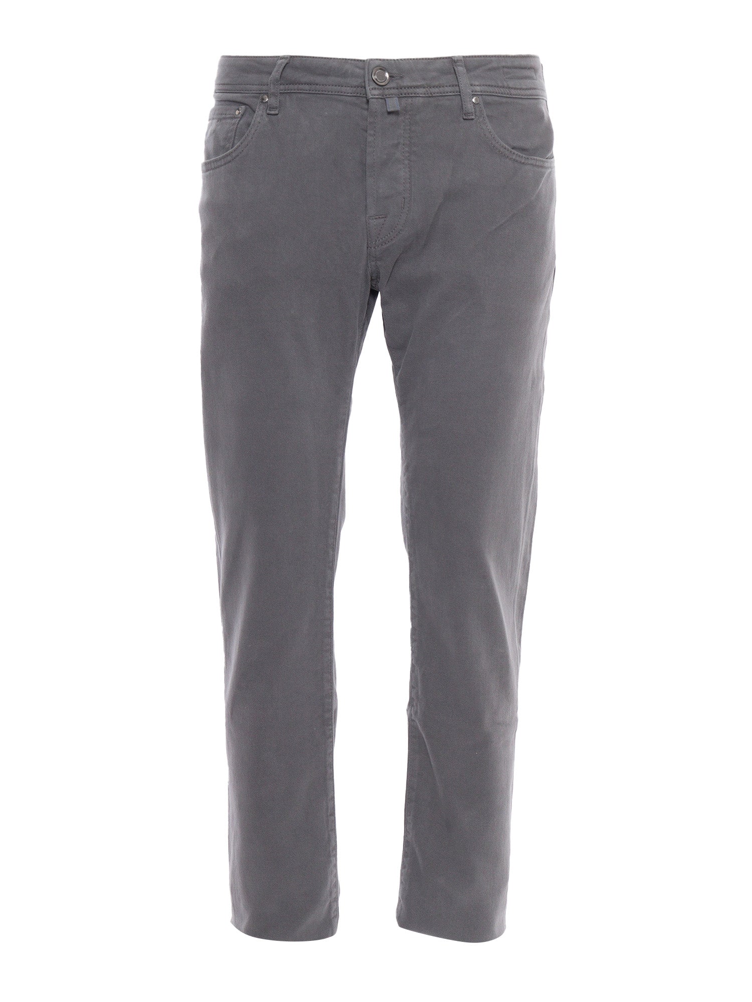 5 Pockets Pants Grey Cotton Elastane Jean
