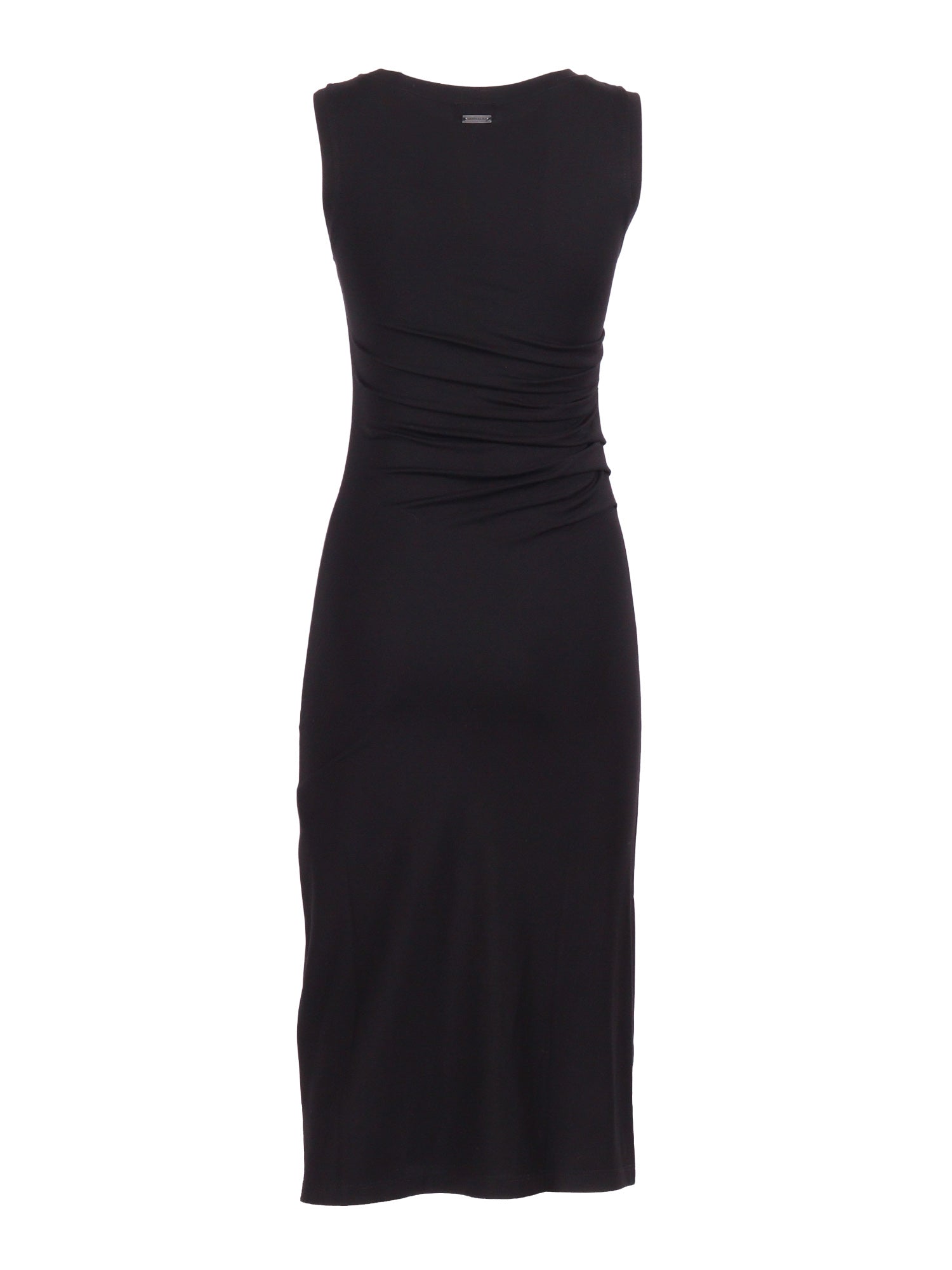 Mini Dress With Eyelet Trim Black Viscose Polyamide Elastane