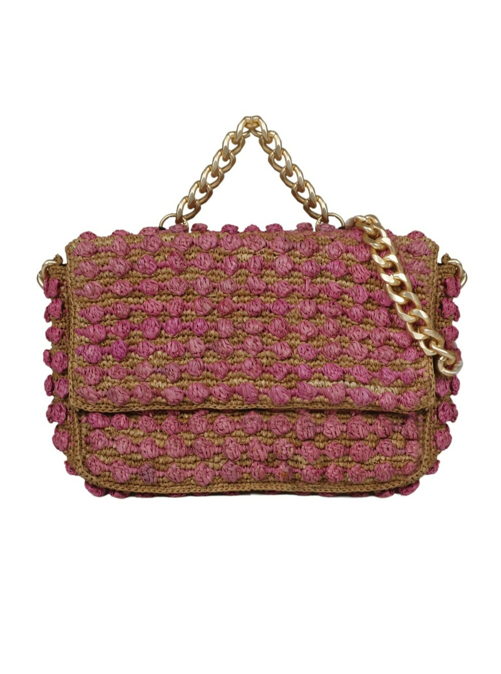 Ash Womans Rose Marief Pink Rafia Crossbody Bag Viscose