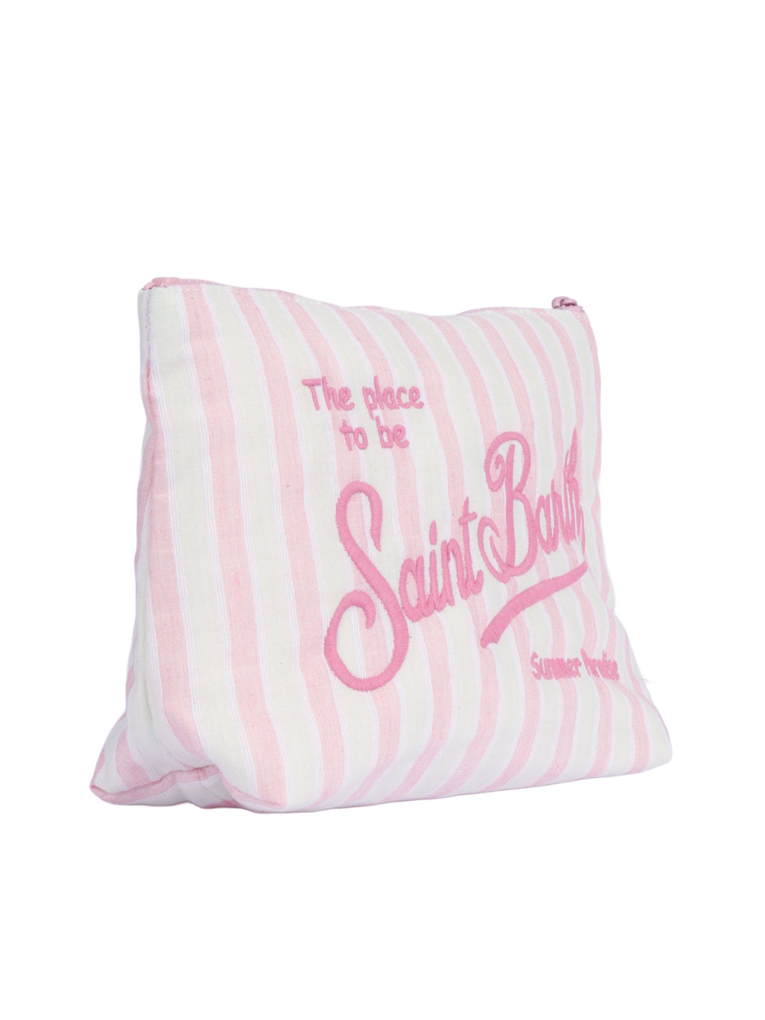 Aline Cotton-Tiny V Stripes 2111 Emb Pink Cotton Polyester Handbag