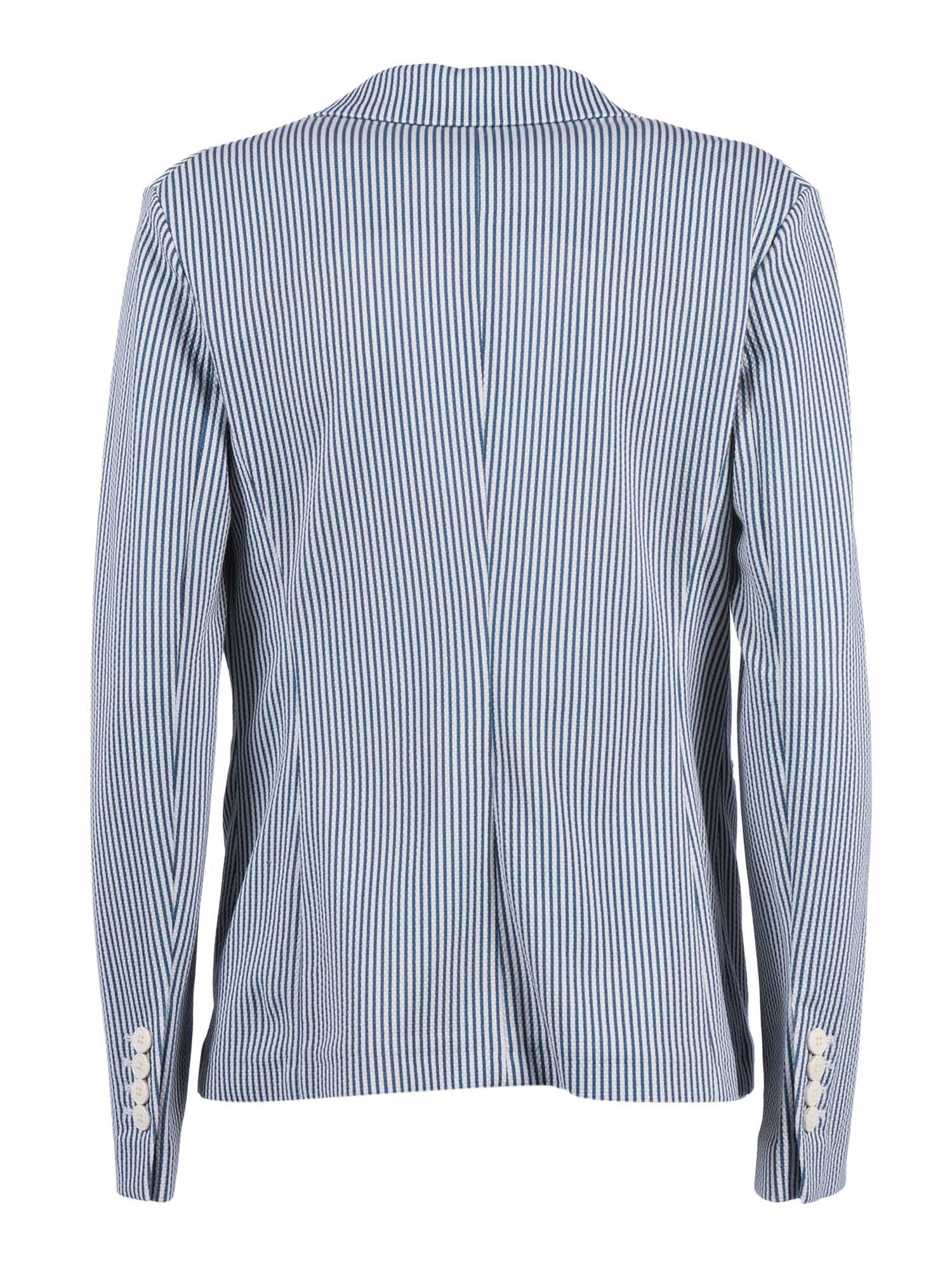 Slim Fit S.print Blue Cotton Elastane Jacket