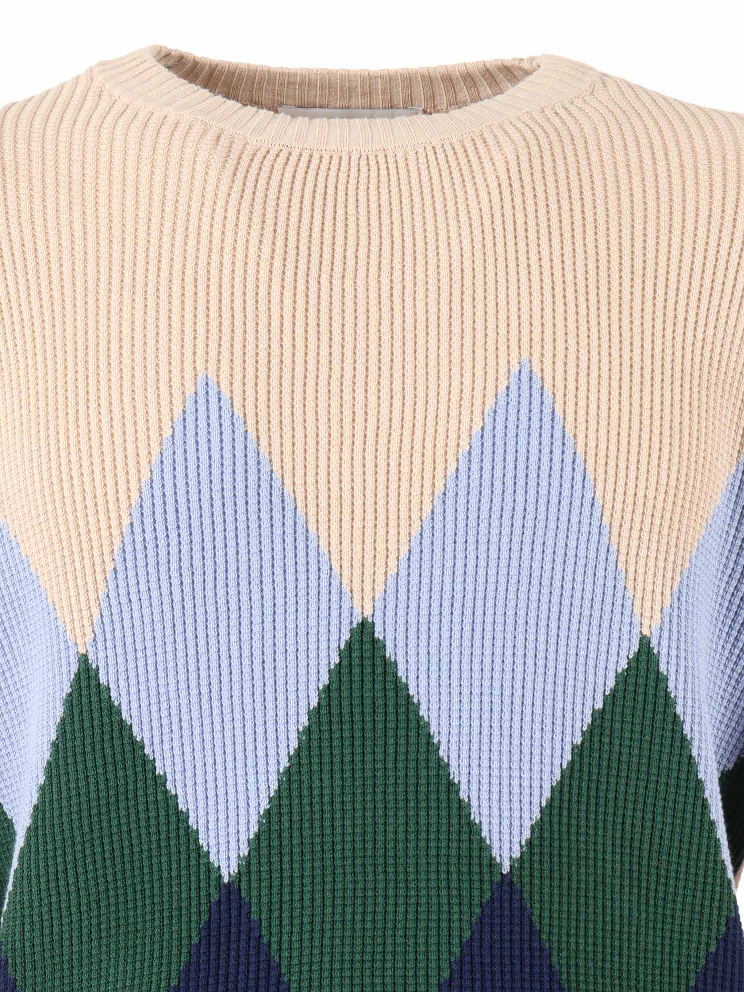 R NECK PULLOVER Beige Cotton Crewneck