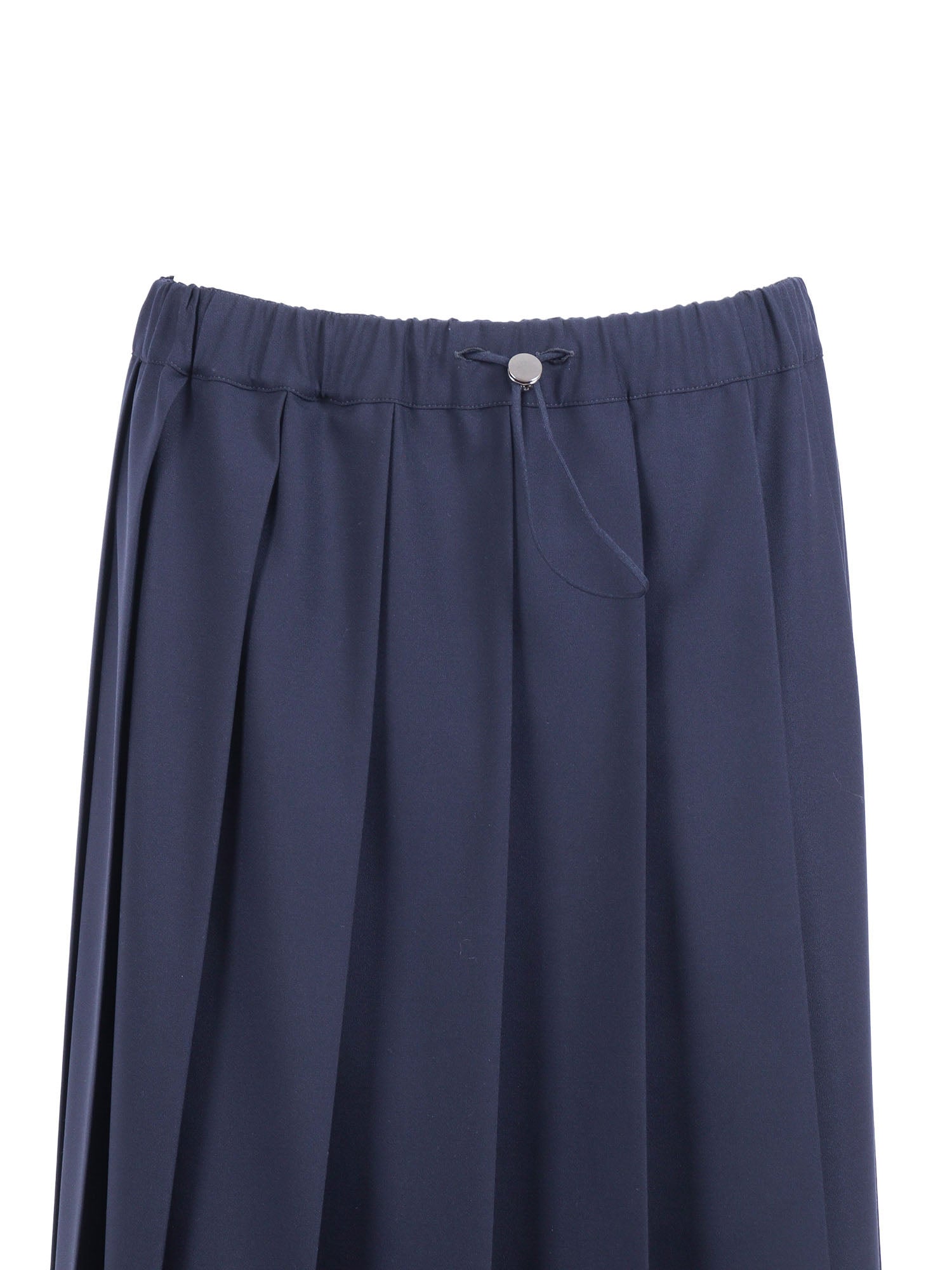 TECH WOOL PLEATED SKIRT WITH ELASTIC WAISTBAND Blue Polyester Viscose Elastane