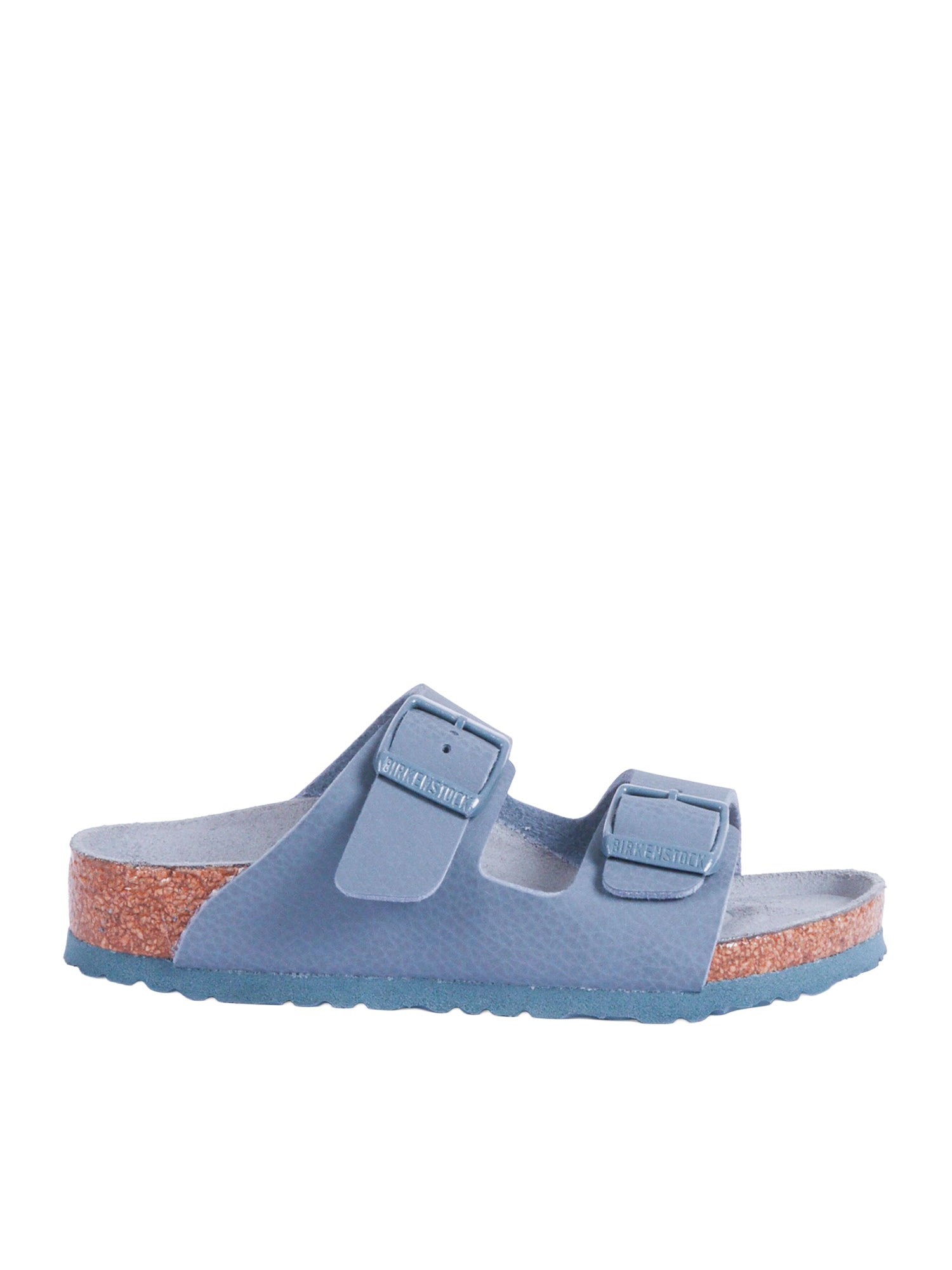 Arizona Kids Triples Basalt Gray, Birko Flor Light Blue Birkoflor Sole In Eva Sandal