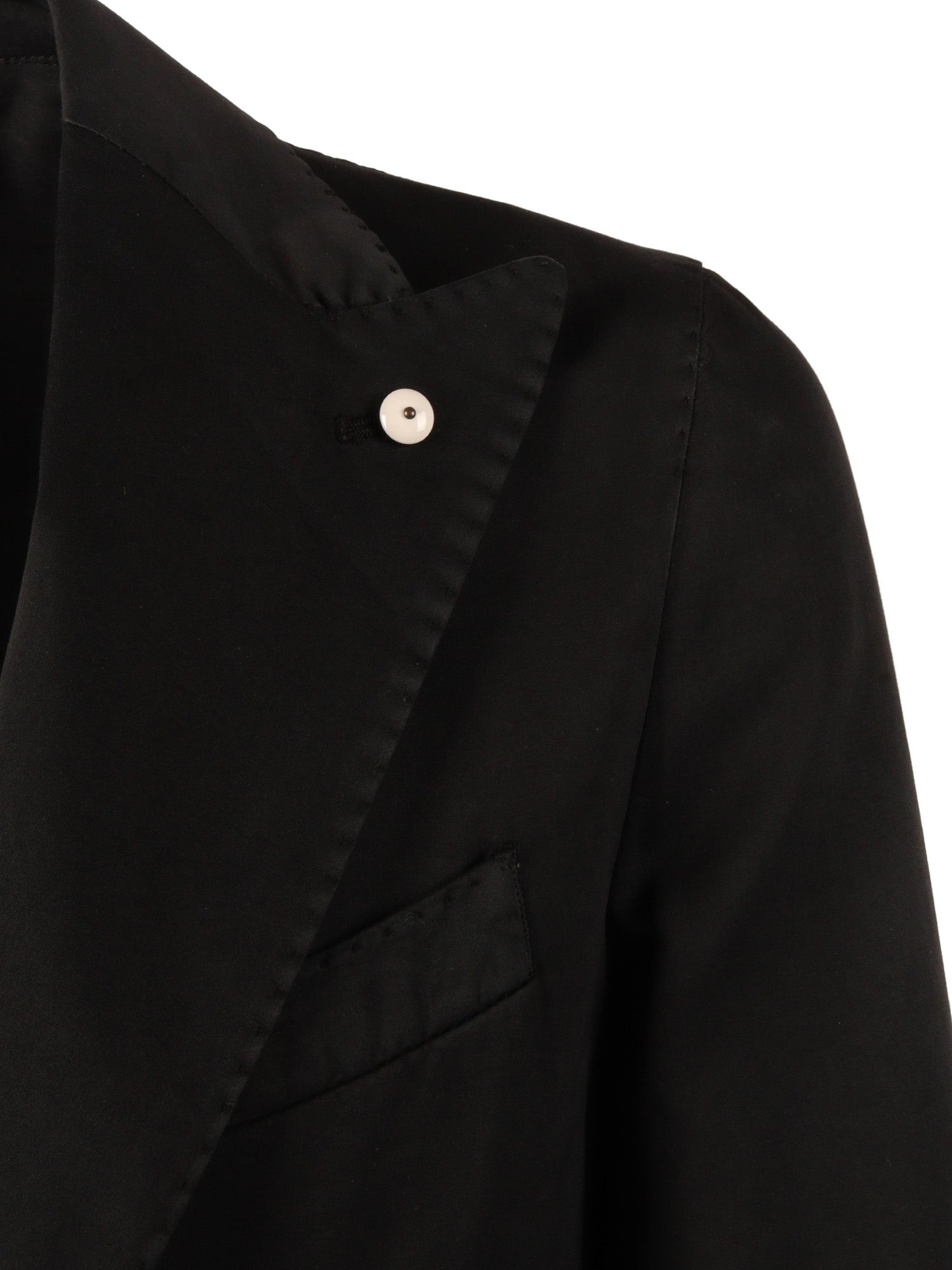 Jacket Black Cotton Silk Elastane