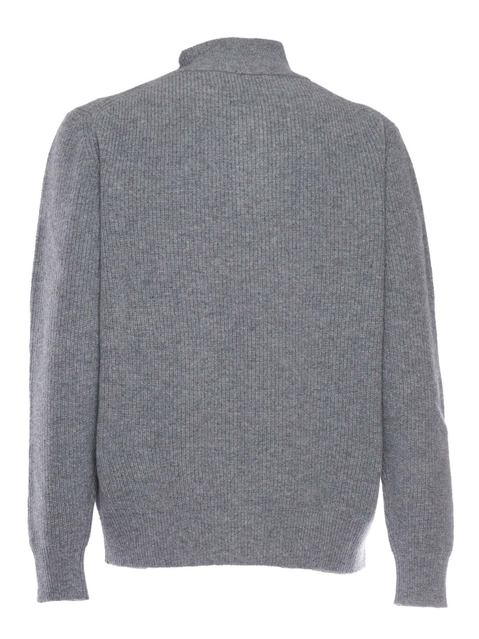 Half zip sweater Grey Wool Turtleneck