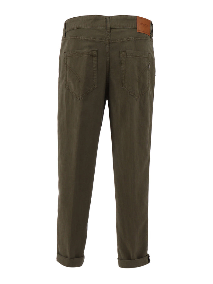 KOONS BOT GIOIE PANTS Brown Lyocel Linen Cotton Jean