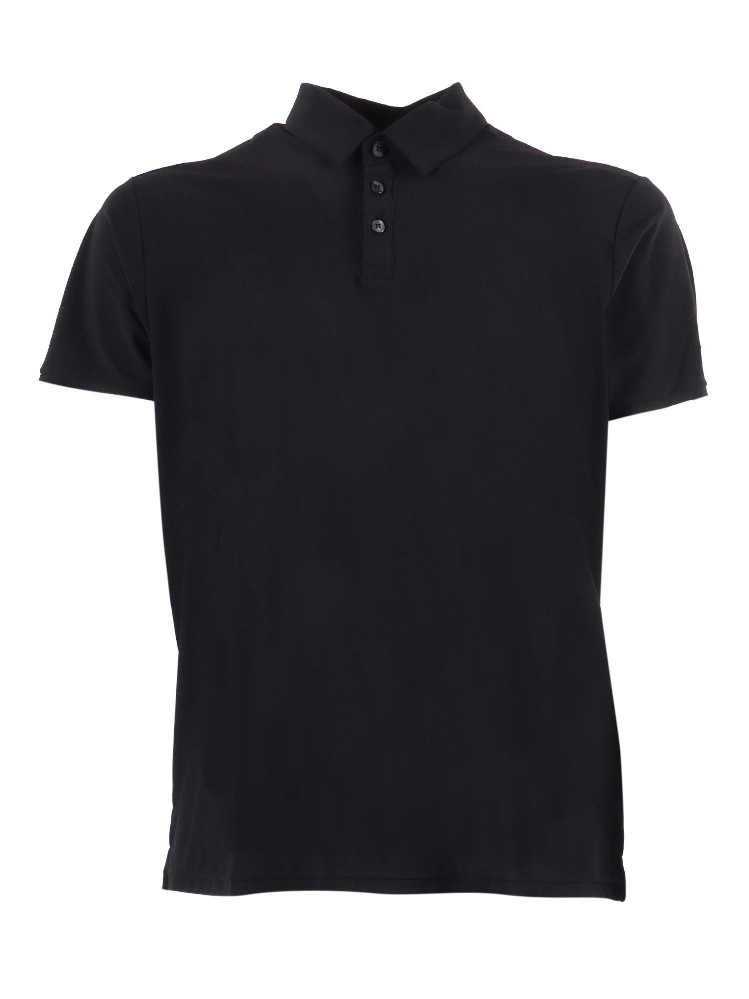square polo Black Polyamide Elastane Short Sleeves