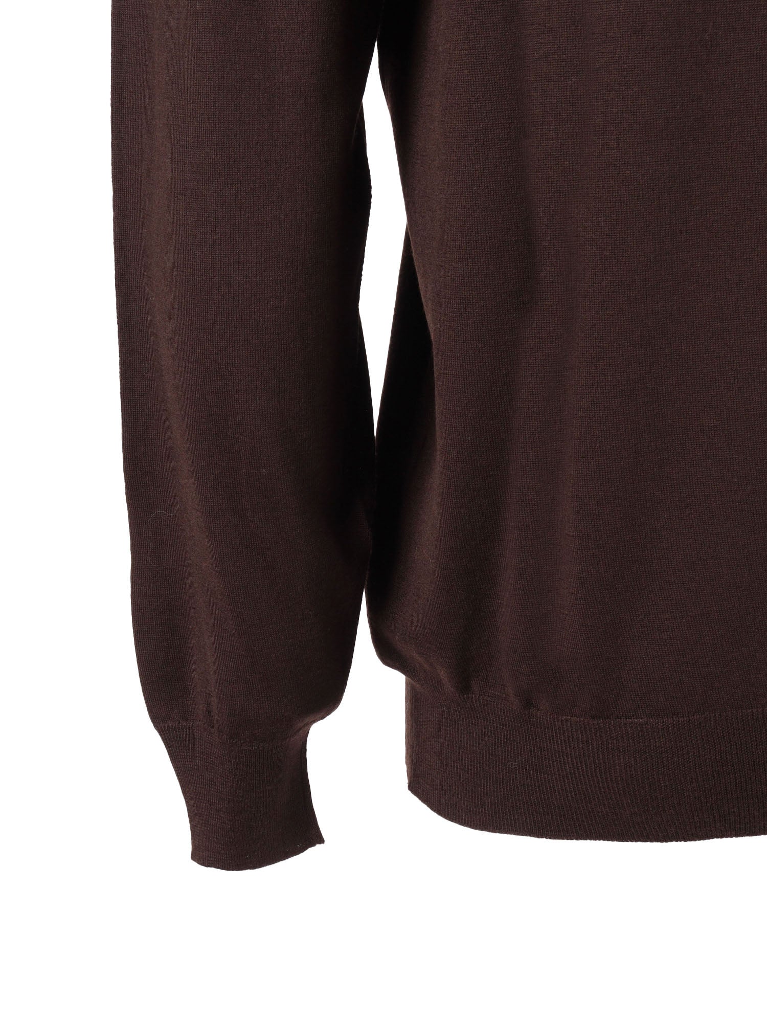 V-Neck L-S Knitted Sweater Man Brown Virgin Wool V Neck