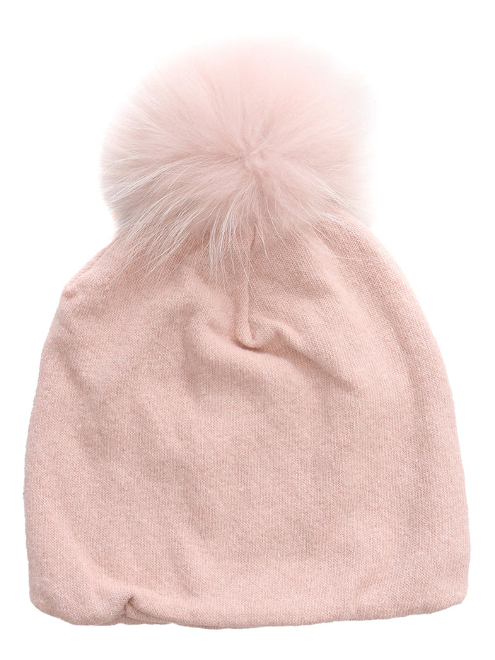 Real Murmasky Fur Beanie Pink Hat