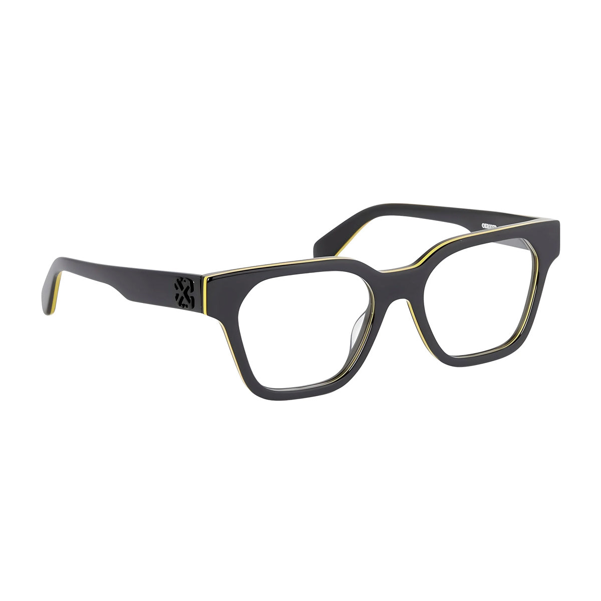 Off White OERJ07P STYLE 7P 1300 Black Yellow Nero Acetate Occhiali Da Vista