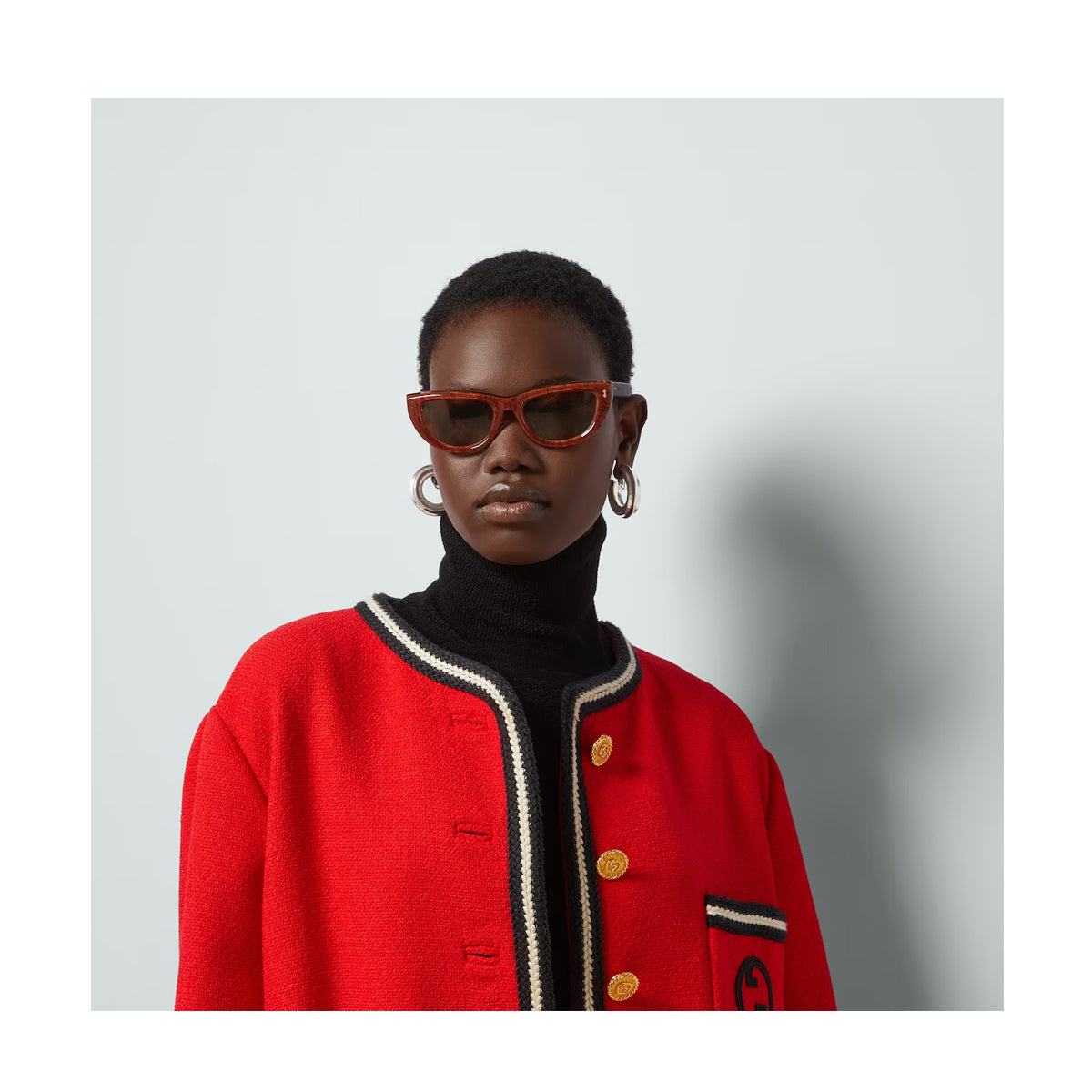 Gucci GG1521S Linea Rivets 002 Marrone Acetate Occhiali Sole