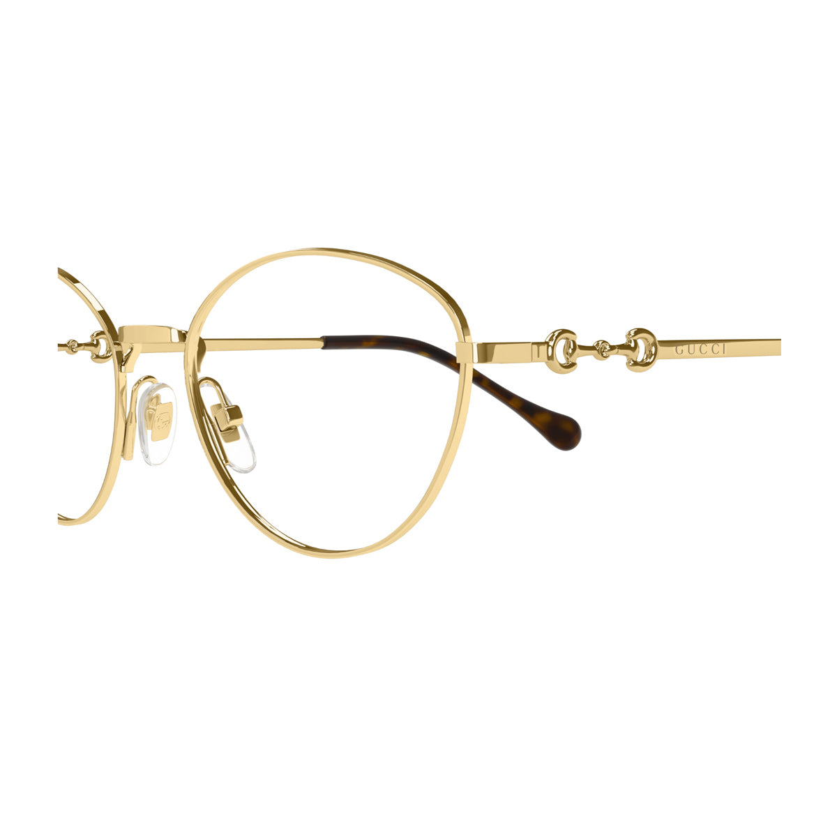 Gucci GG1699O Linea Horsebit 001 Gold Trasparent Oro Metal Occhiali Da Vista