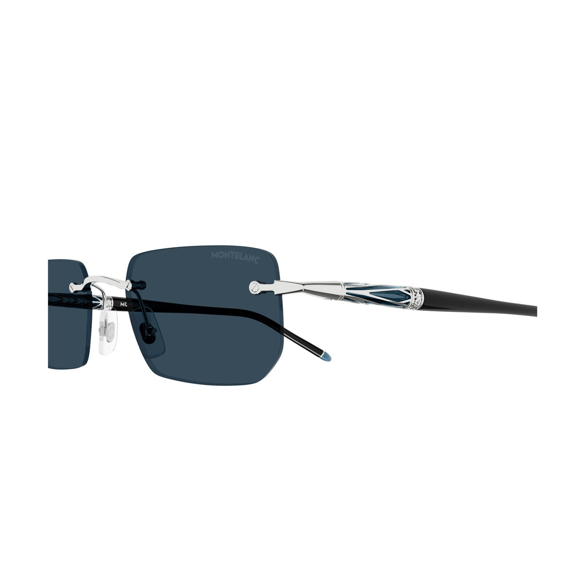 Montblanc MB0348S Linea Meisterstück 001 Silver Black Blue Oro Metal Occhiali Da Sole