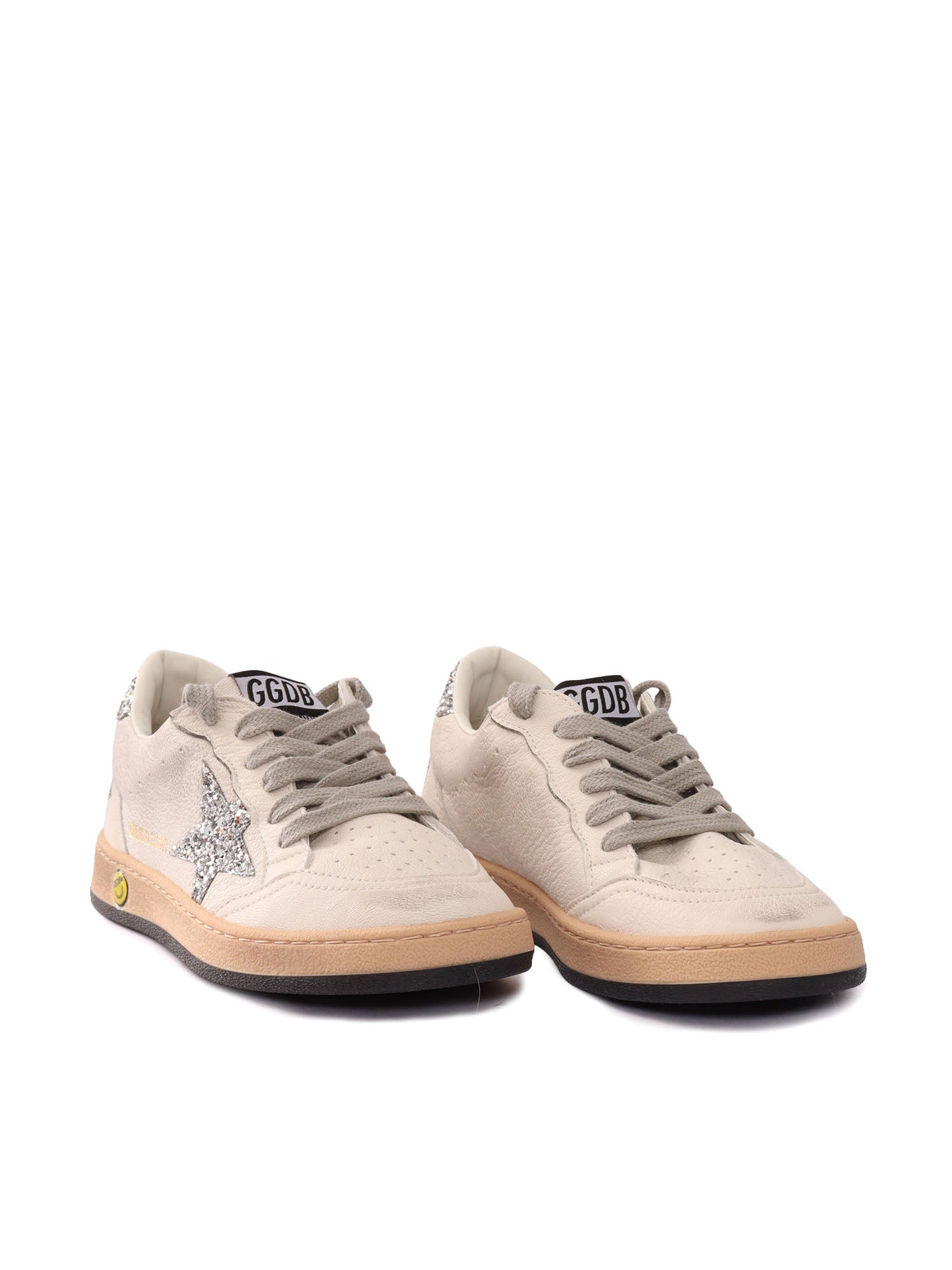 BALLSTAR NAPPA UPPER GLITTER STAR AND HEEL White Kid Sneaker