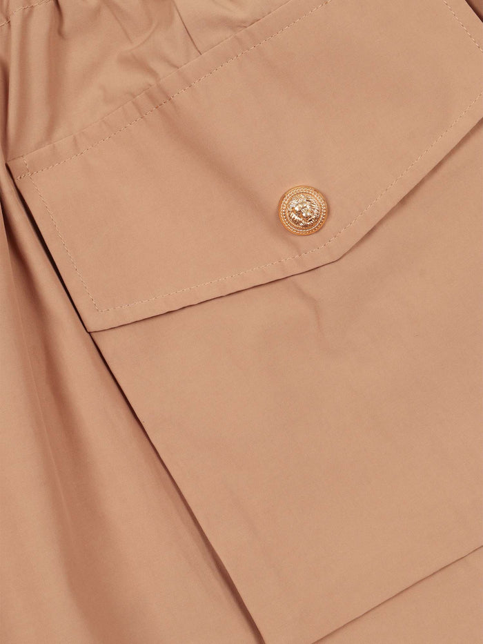 WOVEN SKIRT Brown Cotton Lyocell