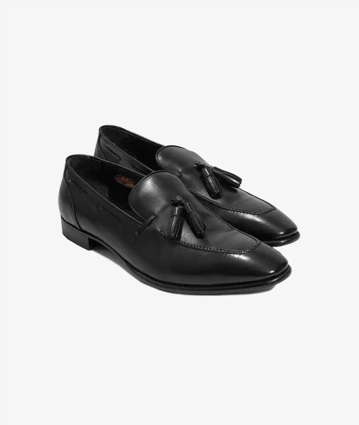 Leather Loafers George Black Slipper Shoe