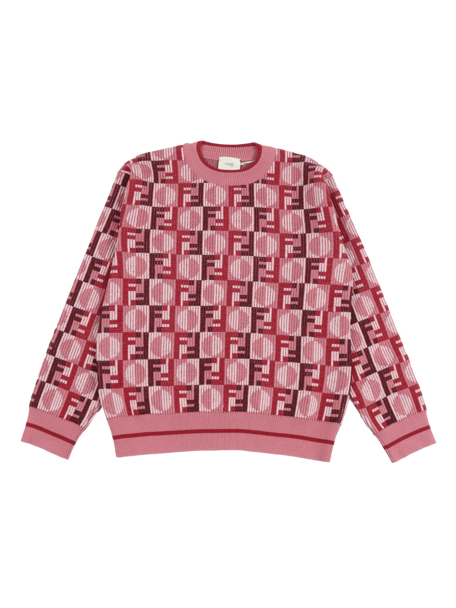 FF DAMA CREWNECK SWEATER Pink Virgin Wool