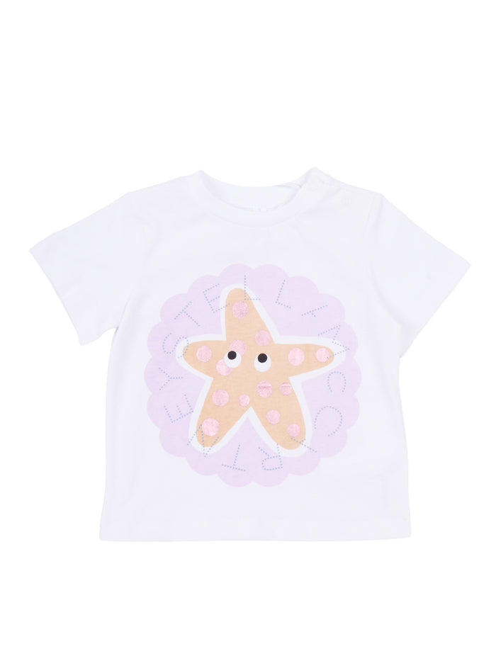 T-SHIRT-TOP White Cotton Short Sleeves T-shirt
