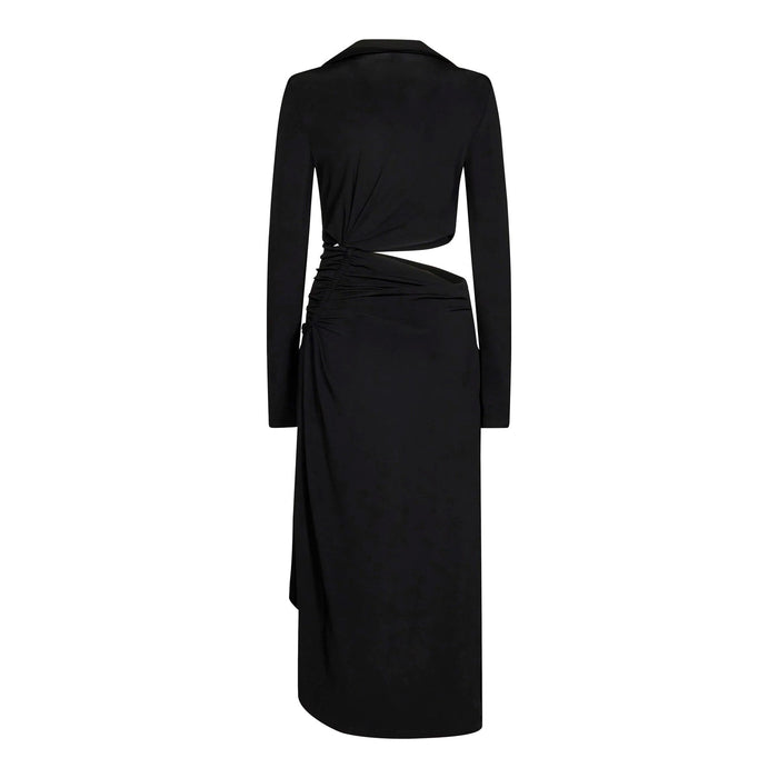 Off-White Cut-Out Midi Dress Black Elastane Viscose