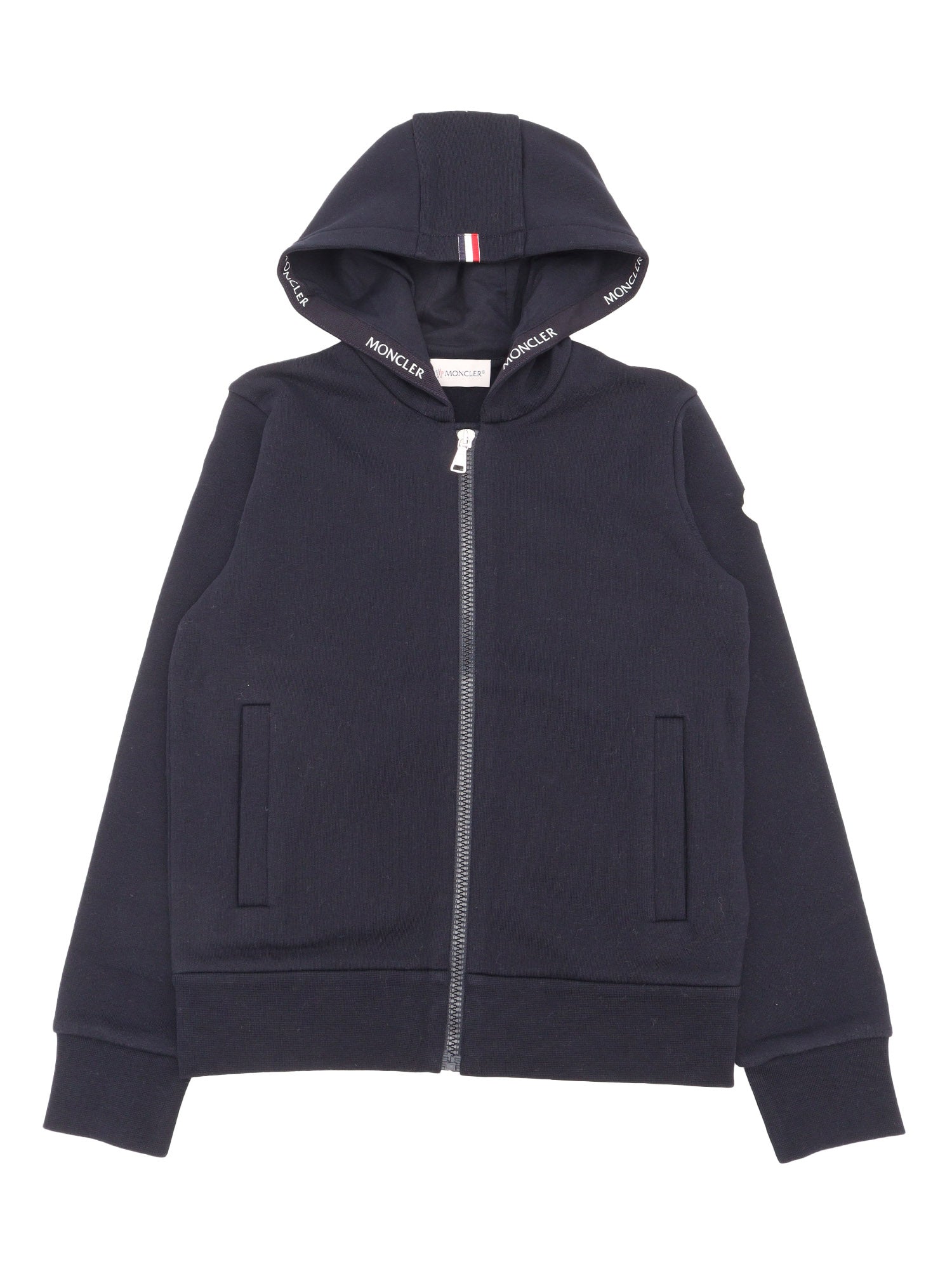 ZIP UP CARDIGAN Blue Cotton Hood Lining